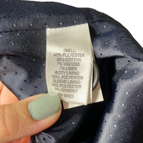 Linen Blend Blazer 4 Banana Republic Double Breasted Crosshatch Tweed Jacket - Picture 13 of 14